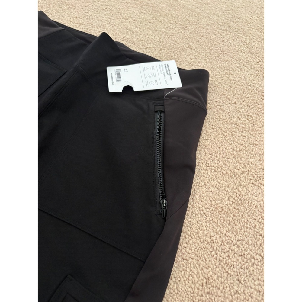 Athleta Women Headlands Hybrid Cargo Tight Size 12 Black Hiking Trekking Pants - Picture 6 of 13
